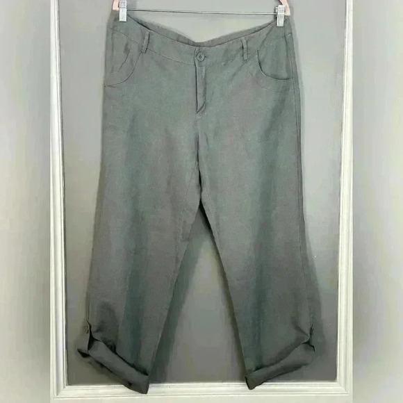 Cynthis Rowley Linen Gray Pants (215) - Picture 4 of 13